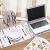 CL Juego 6 Manteles Para Mesa Con Portavasos De Fácil