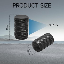 8 Pcs Tyre Valve Caps,Black Dust Caps for Car Tyres Tire Valve Stem Caps,Durable Universal Aluminum Tyre Dust Caps Stem Cover for Cars, Bike and Bicycle, Trucks, Motorcycles