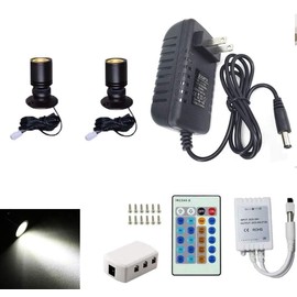 Jorunhe 1.5w White LED Mini Surface Mounted Light Jewelry Cabinet Lamp Spotlight Ac85-265v (Pack-2,Cold White 6000k)