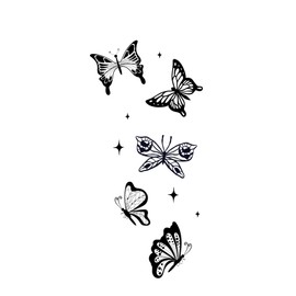 Butterfly Tattoo - Temporalis® | Ephemeral, Vegan & Waterproof Tattoo - EU Certified Cosmetics - Lasts 1-2 Weeks [ Flying Sky Butterflies]