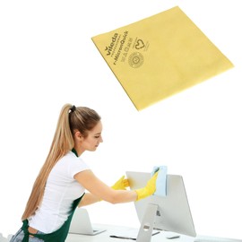 Vileda Professional 5 Piezas Amarillas Paño de Microfibra r-MicronQuick Limpieza sin Químicos 70% Material Reciclado Elimina 99.99% de Virus y Bacterias Alta Durabilidad hasta 400 Lavadas