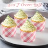 TRUSBER Cupcake Liners for Baking, Standard Size Pink Checkered Muffin