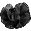 1 x schwarze große Chiffon-Klaue, Haarschleife, großes Stoffband, Blume, Rose