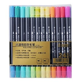 Bianyo Pack of 24 Premium Dual Tip Markers, Non-Toxic Double Fine Tip for Adult Coloring Books Art and Crafts