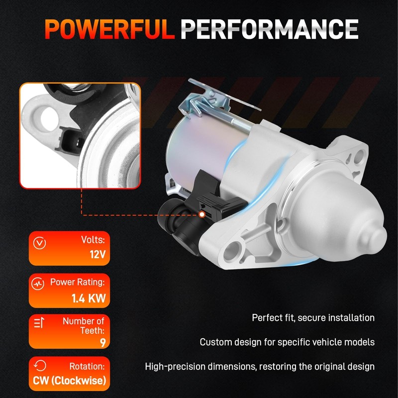 19264 19159 New Starter Motor Compatible with 2012-2015 Honda Civic