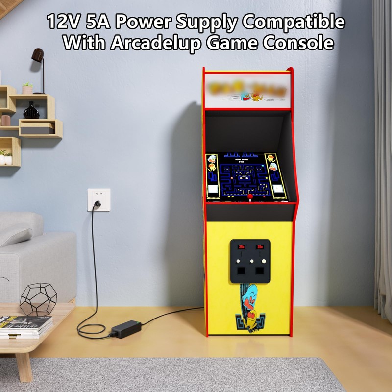 12V Power Cord Compatible with Arcade1up Game Machine - for