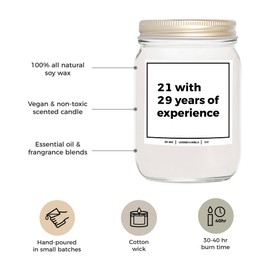 You Nique Designs 50th Birthday Candle 8oz - 50th B-Day Surprise for Her Women - Funny 50 th Bday Surprise for Someone Turning 50 - Fiftieth Candle - 50 Year Old Birthday (Mahogany Teakwood)