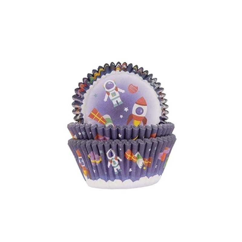 House of Marie 50 Paper Muffin Cases Astronaut/Space