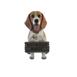 DWK Front Porch Dog Outdoor Welcome Sign Decorative Statue | Cute Dog Welcome Sign for Front Porch Standing | Decorative Garden Statues - Beagle