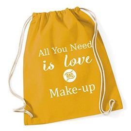 Hippowarehouse Need is Love and Make-up Drawstring Cotton School Gym Bag 37cm x 46cm, 12 litres