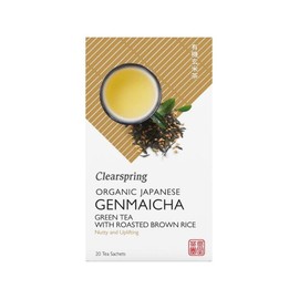 Clearspring Organic Japanese Genmaicha, Green Tea with Roasted Brown Rice Teabags, 0.316 kg, Pack of 4, TEA0704.036A