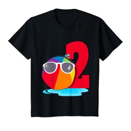 Beach Ball Sunglasses Birthday Shirt 2 Year Old Pool Party T-Shirt