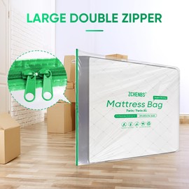 ZCHENBS® – Green Mattress Bag Twin/Twin XL with Zippers,5 Mil Ultra-Thick Material for Bed Bag,Waterproof,Anti-Tear,Heavy-Duty Mattress Cover for Moving