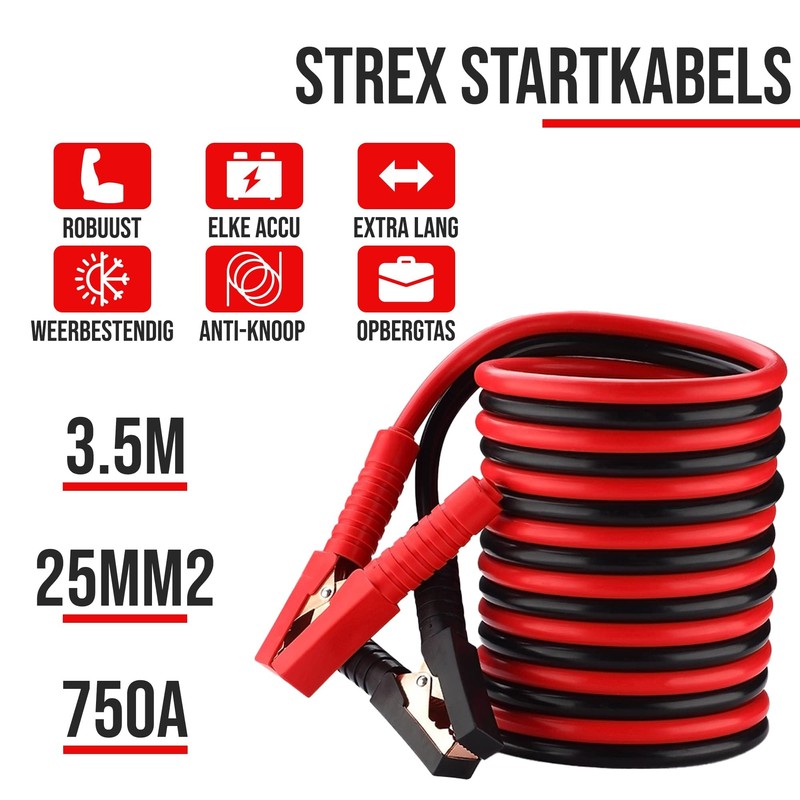 Strex Jump Leads 25 mm2-3.5M - 750A - Extra Robust