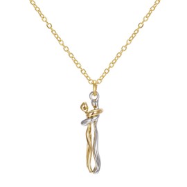 Affectionate Hug Necklace Couples Necklace for Him and Her Valentine's Day Embrace Chain Necklace Fashion Unisex Couple Hugging Pendant Love Snuggle Hug Jewelry Gift for Women Men-Silver Gold