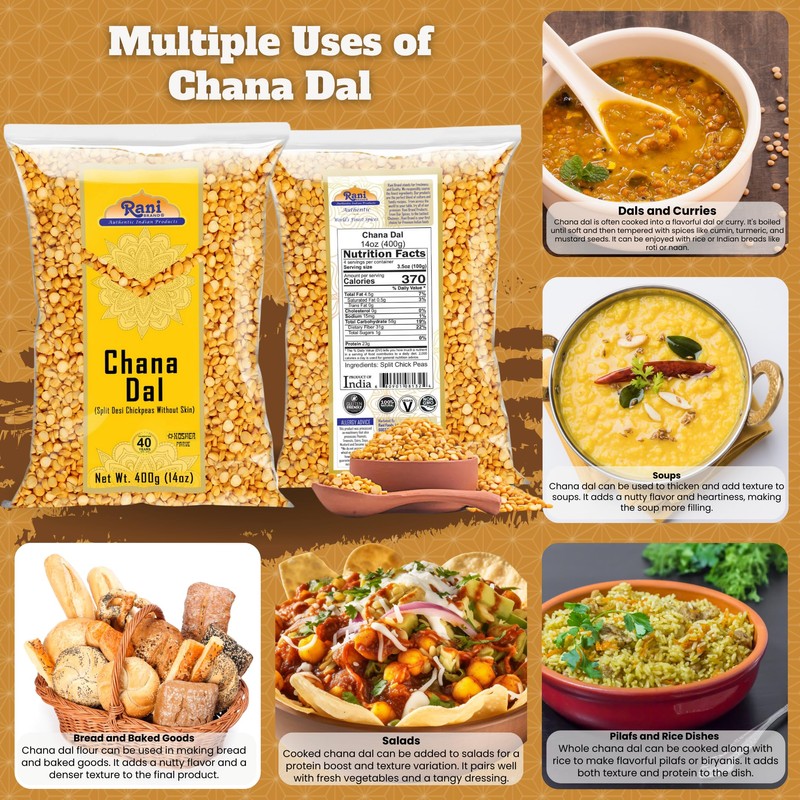 Rani Chana Dal (Split Desi Chickpeas without skin) 14oz (400g)