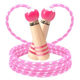 Catsobat Jump Rope Elementary School Students Children Adults Junior Jump Rope Adjustable Original Limited Color (Pink))