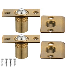 JQK Closet Ball Catch Door Hardware, Stainless Steel Catch Adjustable with Strike Plate, Bronze 2 Pack, HBC100-YRB-P2