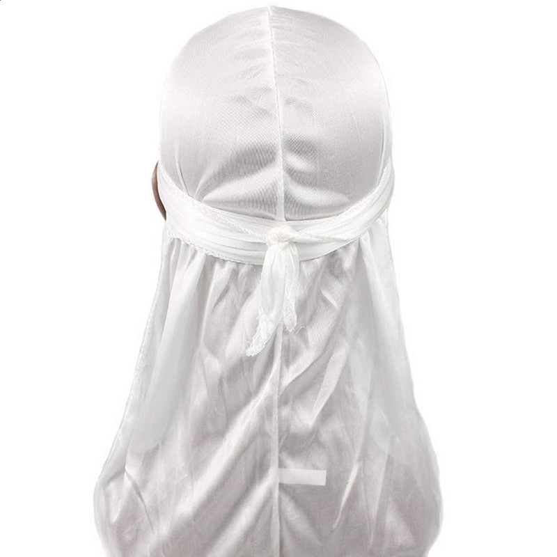 RAGBYB Men Silk Durag Long Straps Bandanas for Men Headwear