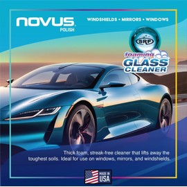 Novus 1802 | Glass Cleaner Spray | Powerful Foaming Glass Cleaner, Streak-Free Shine for Home and Auto | Safe for All Glass Surfaces | 19 Ounces (1 Pack)