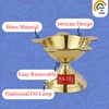 Hazel New Punch Deevi Brass Diya Oil Lamp, Golden