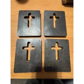 Rite-Way Manufacturing RWM Weld-On Steel Crucifix Plate 3/8" Thick For  4 Piece Kit