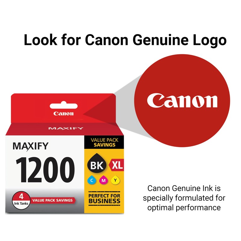 Canon PGI-1200 XL Genuine Four Color Value Pack, Compatible with