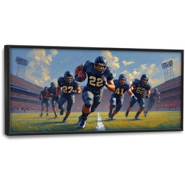 Glocmna Framed Large Wall Art for Living Room American Football Team Wall Decor Sport Theme Canvas Pictures Painting Print Gym Decor for Home Gym Artwork Decorations for Boys Bedroom Home Gifts 30"x60"