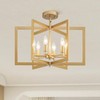 peskoe Gold Chandelier Modern Geometric 6-Light, Farmhouse Dining Room Light