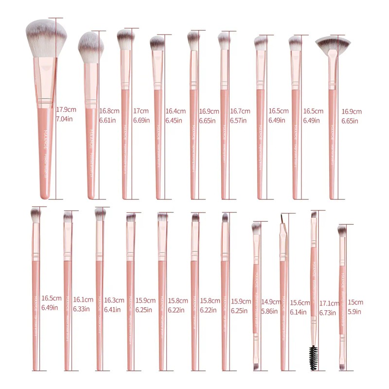 Brochas De Maquillaje Kit 20 Pcs Para Maquillaje Profesional Rosa