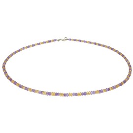 Edelsteinkette Kette Collier aus Amethyst & Citrin & Silber gelb violett Damen
