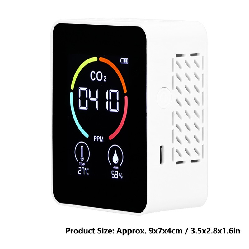 Carbon Dioxide Detector Semiconductor USB Charging LCD Temperature Humidity Detection