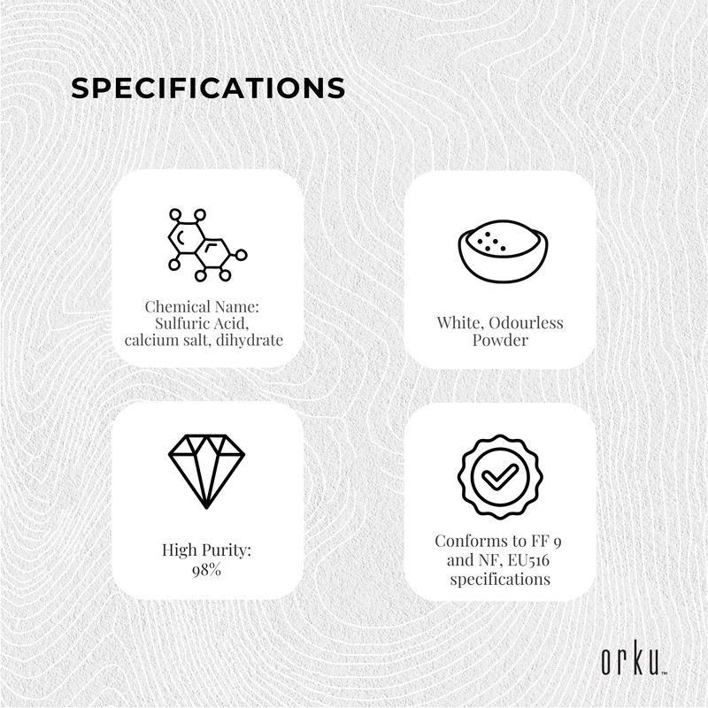 400g Calcium Sulphate Gypsum Powder - Food Grade Hydrous Sulfate