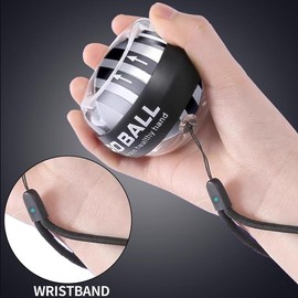Wrist Trainer Ball Auto-Start Wrist Strengthener Gyroscopic Forearm Exerciser Gyro Ball for Strengthen Arms, Fingers, Wrist Bones and Muscles