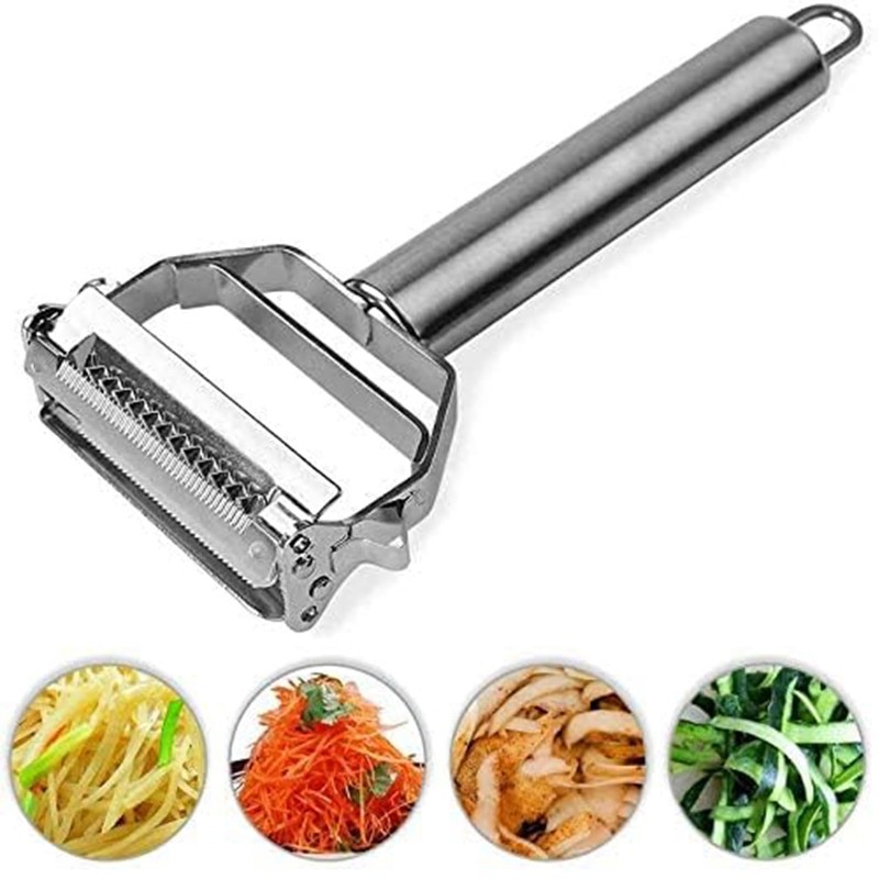 AnGeer Julienne Peeler, Stainless Steel Vegetable Peeler, Double-Sided Blade Vegetable
