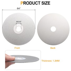 HARFINGTON Diamond Flat Lap Disc 4" x 5/8" Arbor 320 Grit Abrasive Diamond Coated Grinding Wheel for Grinding Sanding Lapping Polishing Ceramics, Glass, Stones, Gemstone