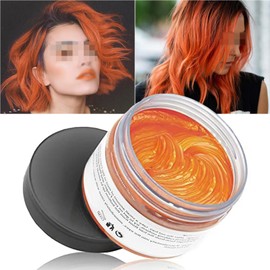 Hair Wax Temporary Hair Colour Wax, Unisex Hair Dye Wax, Washable Plant Formula Matte Natural Colourful Hair Wax (120 g, Orange)
