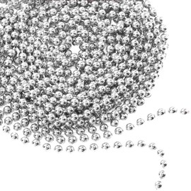 Personalize Pro 9 Metres Shiny Bead Garland for Christmas Tree Decoration | 7.5mm Pearl String Garland, Beaded Chain, and Artificial Pearls Tinsel for Xmas Hanging Ornaments | Sliver