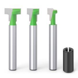 MEIGGTOOL 3PCS Keyhole Router Bit Set 1/4 Inch Shank -5/16, 3/8 & 1/2 Inch Blade Diameter Woodworking Tool