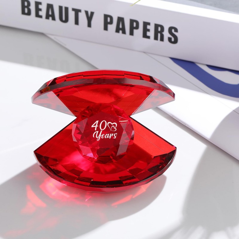 Crystal Shell 40th Ruby Wedding for Wife Partner Couples, Her