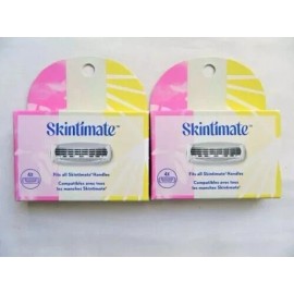 Schick 2 Skintimate 4Blade Cartridge Refill 4ct Each 8 TOTAL Fits All Skintimate Handle