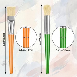 10 PCS Paint Brushes for Kids Toddler 1-5, Washable Kids Paint Brushes for Acrylic Painting, Large Round and Flat Craft Paintbrushes for Preschool Classroom Homeschool Art Supplies