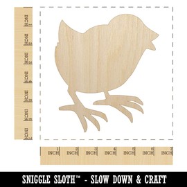 Baby Chick Chicken Standing Solid Unfinished Wood Shape Piece Cutout for DIY Craft Projects - 1/8 Inch Thick - 6.25 Inch Size