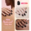 Morily Black Press on Nails - Glossy Short Oval Fake