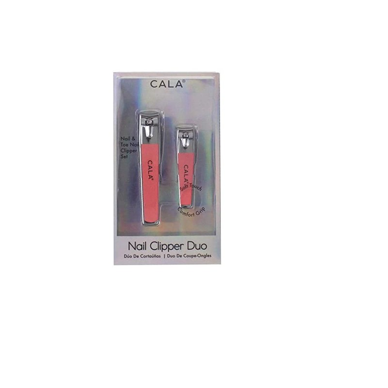 Cala Soft touch coral nail clipper duo