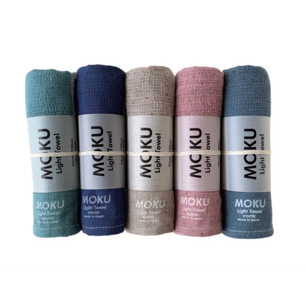 [Contex] MOKU Face Towel <59074-90>, Set of 5 (B. Blue Green, Navy, Gray, Pink, Turquoise)