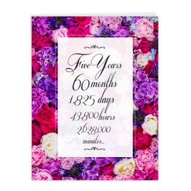 NobleWorks, 5 Year Time Count - Milestone Anniversary Card Greeting Card (8.5 x 11 Inch) - J9435MAG-US