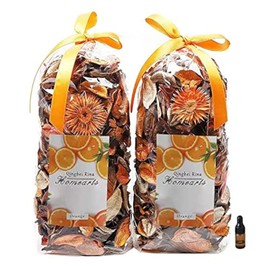 Qingbei Rina Fall Potpourri Bags,Orange Scented Potpourri Dried Flowers, Autumn Decorative Bowl Vase Filler,Home Fragrance,Harvest Farmhouse Bathroom Decor,8.4oz(Citrus)