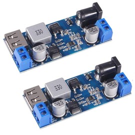 Buck Converter Module 12v to 5v 5A USB Voltage Regulator DC 9V-36V Step Down to USB 5V Transformer Dual Output Voltage Regulator Board for Phone Fast Charging(2 PCS)