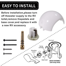 FSGSJXMM 385318162 RV Toilet Flush Ball and Shaft Kit Compatible with Sealand Pedal Flush Toilets Boat RV